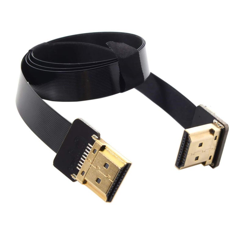JSER CYFPV FPV HDMI Male to Up Angled 90D HDMI Male HDTV FPC Flat Cable for FPV HDTV Multicopter Aerial Photography (0.5m) - Image 1